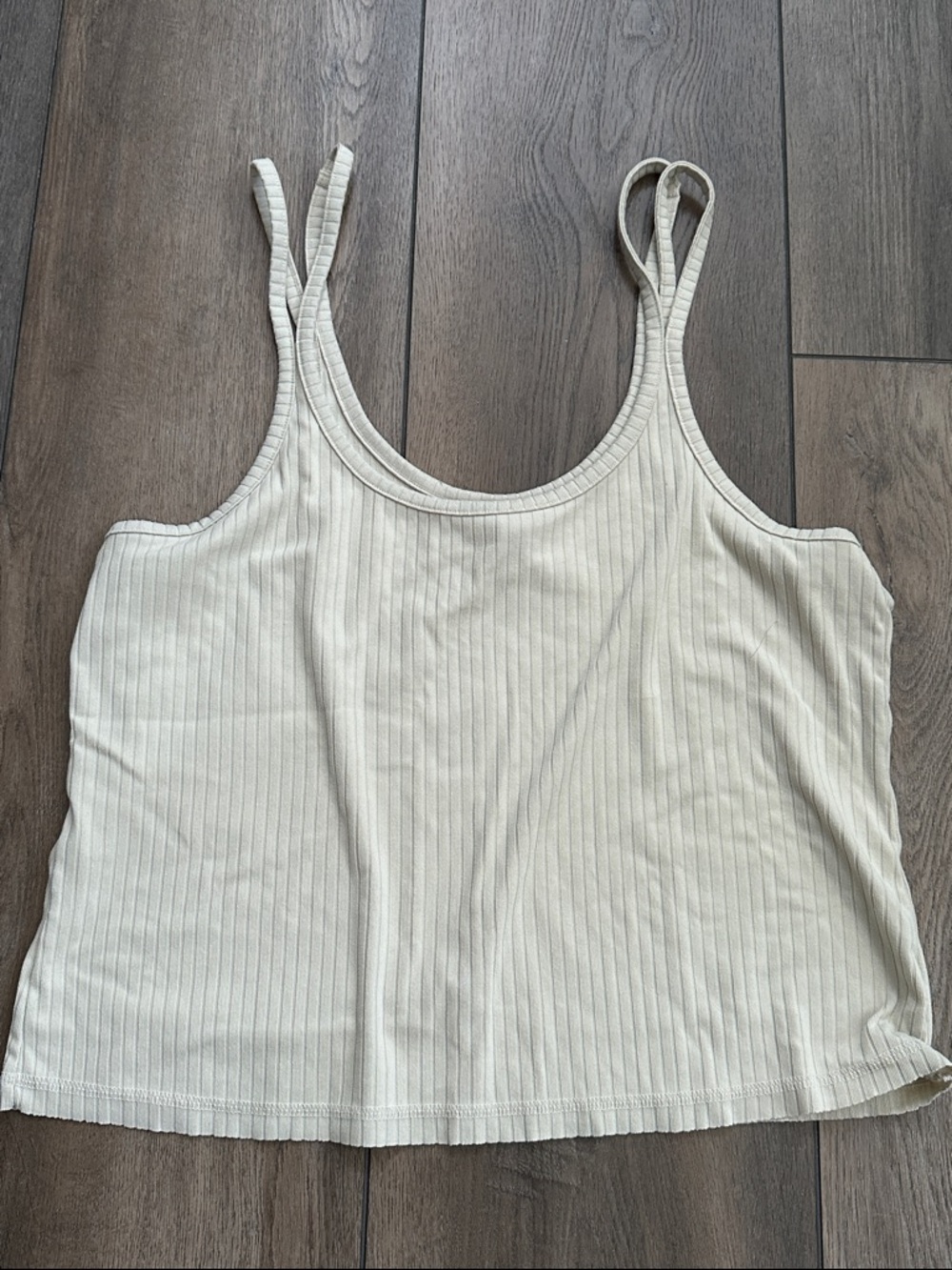 Adore Me Ribbed Double-Strap Tank Top - Cream